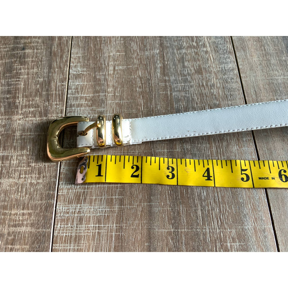 Karen Scott White Genuine Leather Belt 5 Holes Size XL